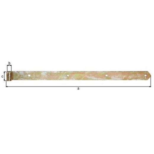 Ladenband L.700x16x45mm S.5mm STA galv.verz.d.pass.D.16mm rd GAH