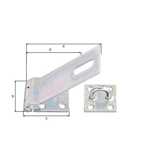 Sicherheitsüberfalle L.153x68mm B.50mm STA galv.verz.d.pass.GAH