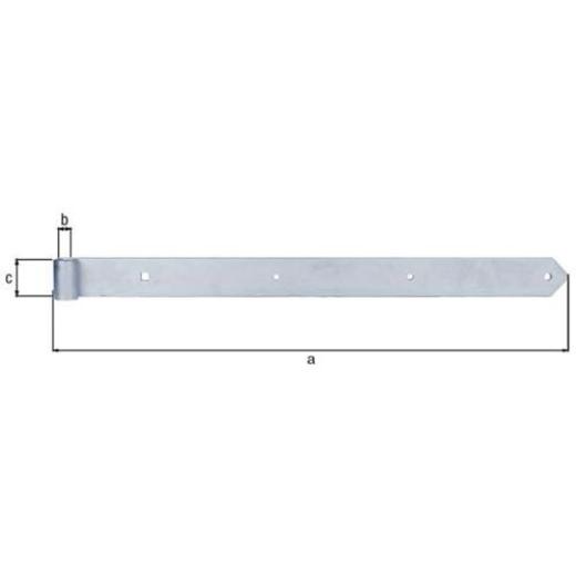 Ladenband L.800x20x60mm S.8mm STA galv.verz.d.pass.D.20mm rd GAH