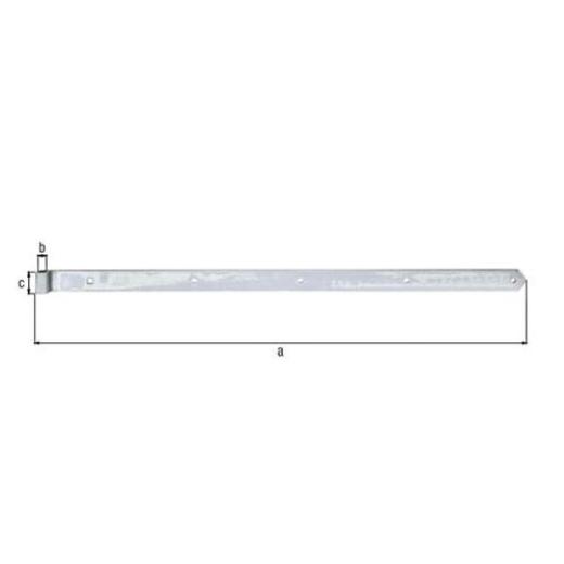 Ladenband L.1000x16x45mm S.5mm STA galv.verz.d.pass.D.16mm rd GAH