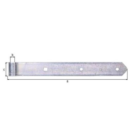 Ladenband L.300x13x40mm S.5mm STA galv.verz.d.pass.D.13mm rd GAH