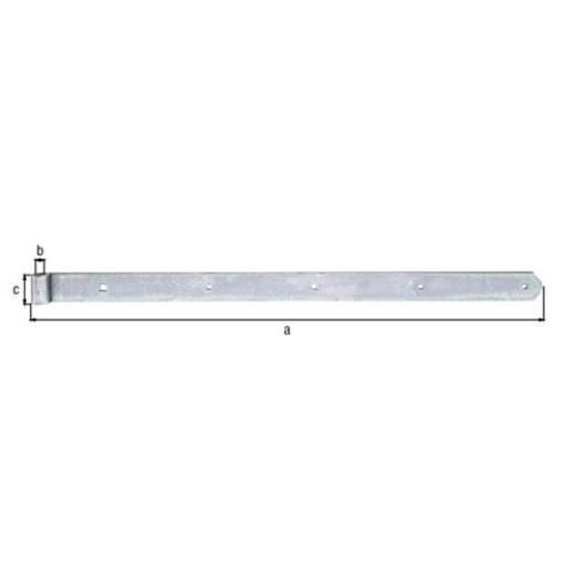 Ladenband L.700x13x40mm S.5mm STA galv.verz.d.pass.D.13mm rd GAH