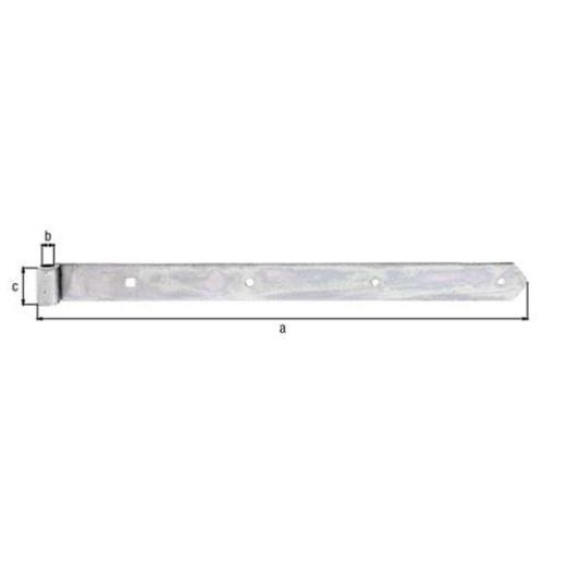 Ladenband L.500x13x40mm S.5mm STA galv.verz.d.pass.D.13mm rd GAH