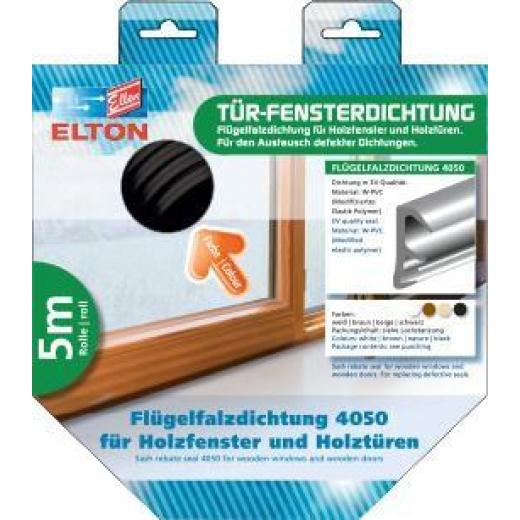 ELLEN - Flügelfalzdichtung 4050 L.5m z.Einfräsen PVC blk weiß