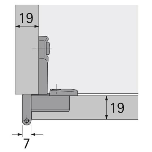 HETTICH - Grundscharnier Selekta Pro 2000 vorliegend,halb vorliegend Auflage 5,5mm vern.