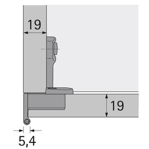 HETTICH - Grundscharnier Selekta Pro 2000 vorliegend,halb vorliegend Auflage 15mm vern.