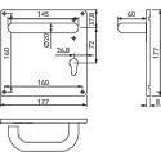 FS-Garnitur NW-445-3 VA 60 D/K TS 39-52mm PZ quad.DIN li.TECWERK