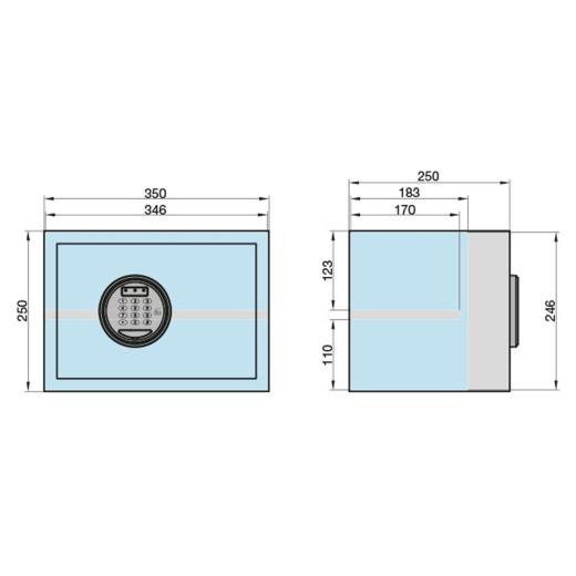Möbel-Tresor mit Zahlencode | EMT 250 - Code