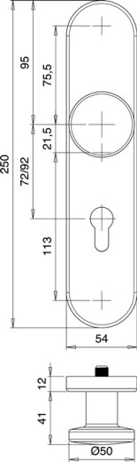 Schutzgarnitur Logo 8753/0772 Alu.F1 72mm 35-45mm EDI