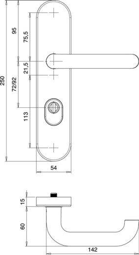 Schutzgarnitur Logo 8755/9203 Alu.F1 92mm 65-75mm EDI