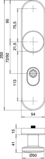 Schutzgarnitur Logo 8755/0792 VA EST 92mm 65-75mm EDI