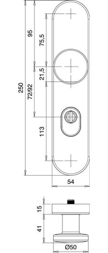 Schutzgarnitur Logo 8745/0792 VA EST 92mm 65-75mm EDI