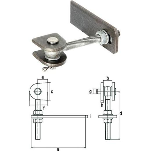 Verstellbares Torband 190x33x80x150x34x65x22x10mm STA roh Btl.GAH
