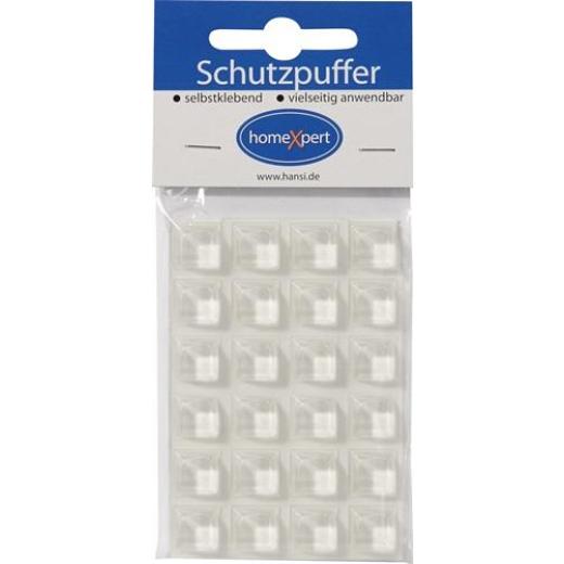 Schutzpuffer Clear 12,6mm Ku.transp.Quadrat selbstkl.
