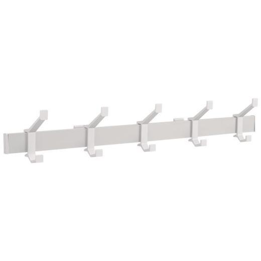 Wandgarderobe Alu.F1 ma silber 5 Hut-/Mantelhaken L.730mm