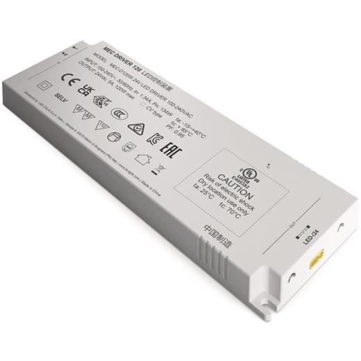 LED Konverter 100-240 V/AC 24V DC L.210mm 120 W weiß glatt L&S