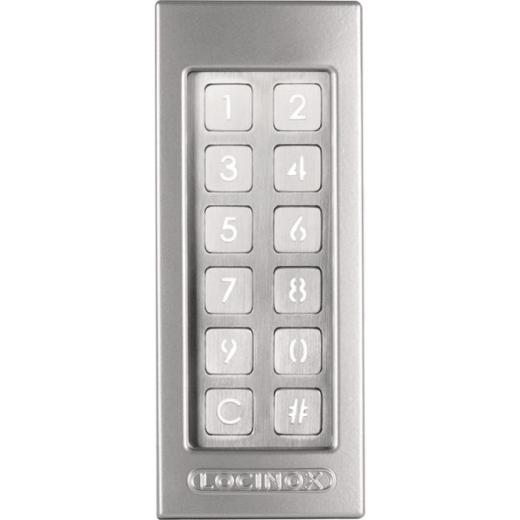 Zugangs-Tastatur Slimstone-2- Codetast.Schutzklasse IP65 silber Bel.Ja
