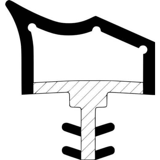Zimmertürdichtung ADTP-433-2K Nut 4mm 12mm weiß m.2 Komponenten Pro L.25m GFA