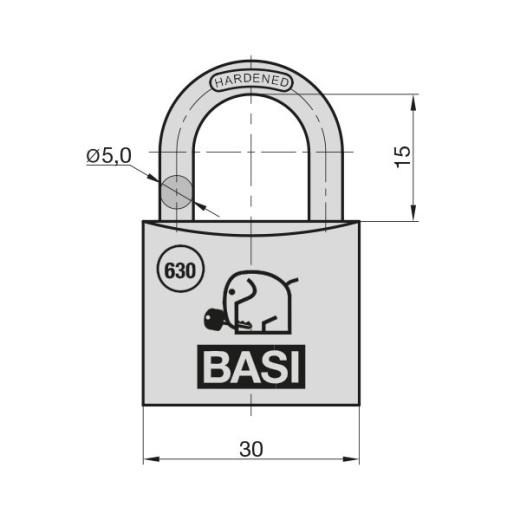 Vorhangschloss VHS 630, Bügel 5 mm - Aluminium