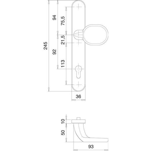 edi - Profiltürgarnitur Kronos 1300/K22/035 Alu.F12 PZ