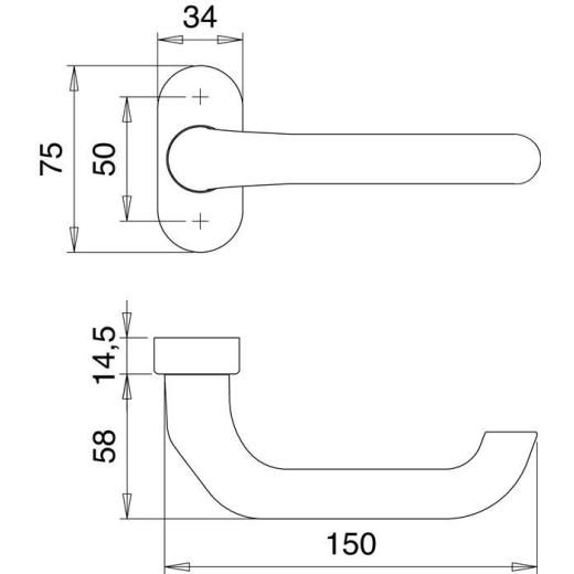 edi - Feuerschutzdrückerlochteil 1300/2133 VA EST gekr.4-KT.9 mm