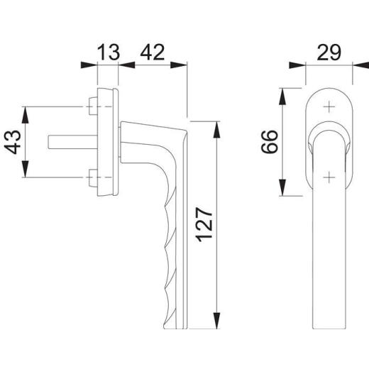 Hoppe Fenstergriff Hamburg 0700L/U26