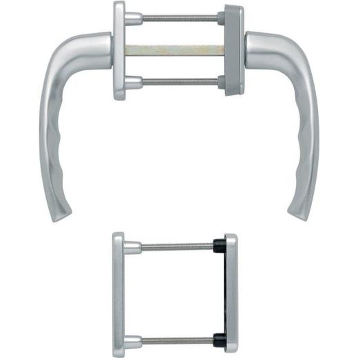 Hoppe Balkon-/ Fenstertür-Garnitur New York 0810/961N/U10 | Türstärke 63-73 mm, Aluminium F1 Alu natur