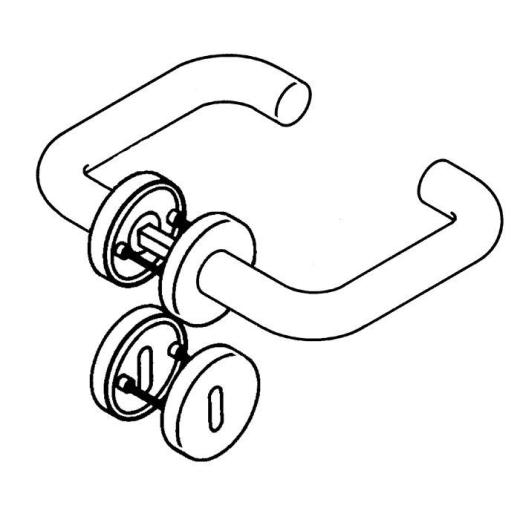 HEWI FS-Garnitur 111XAH11.130 VA XA TS 38,1-48,0 mm PZ rund DIN L/R