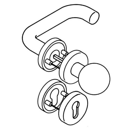 HEWI FS-Garnitur 111XAH13.139 VA XA D/K TS 68,1-78,0 mm PZ rund DIN L/R