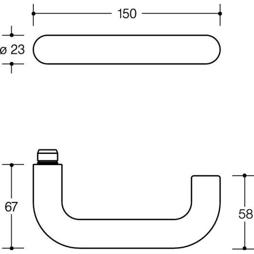HEWI Rosetten-Drückergarnitur 111R02.230 Kunststoff 99 rund FBM (WC) DIN L/R D/D