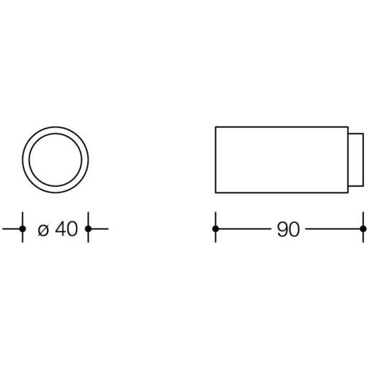 HEWI Wandtürpuffer 611.90 Kunststoff 99 reinweiß L.90 mm
