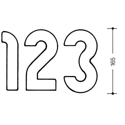 HEWI Hausnummer Ziffer 1 Spezial-Polyamid 99 reinweiß 165 mm D.33 mm