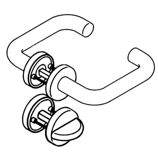 HEWI Rosetten-Drückergarnitur 111PBR02.230 Kunststoff 90 ma rund FBM DIN L/R D/D