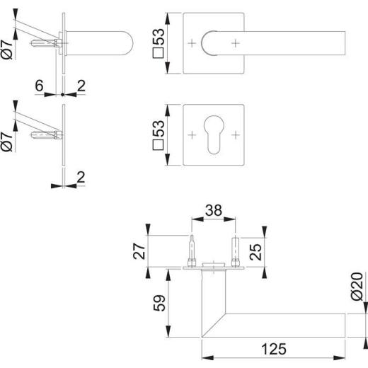 Hoppe Rosettengarnitur Amsterdam E1400Z/848N/848NS