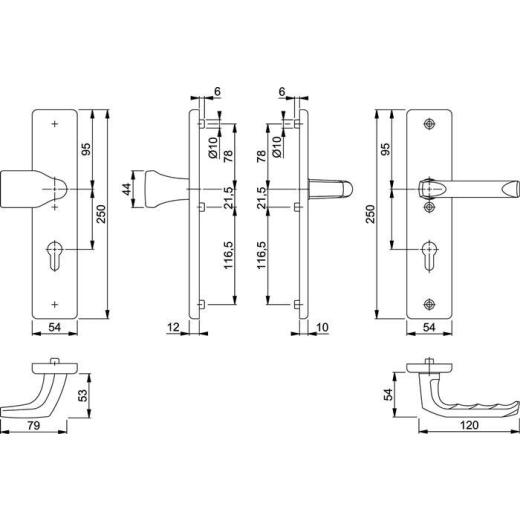 Hoppe Schutzgarnitur London Aluminium (F1) PZ