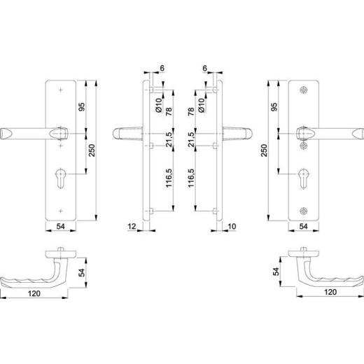 Hoppe Schutzgarnitur London Aluminium (F1) PZ