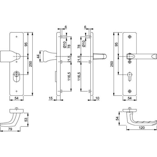 Hoppe Schutzgarnitur London Aluminium (F1) PZ