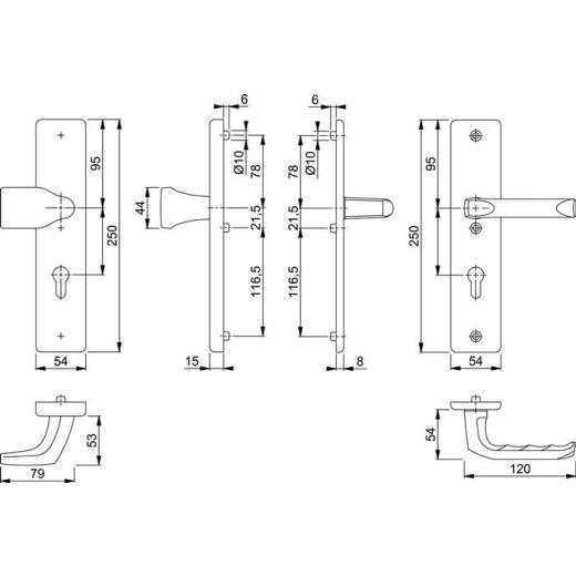 Hoppe Schutzgarnitur London Aluminium (F1) PZ