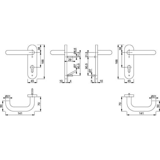 Hoppe FS-Garnitur Paris Aluminium (F1) PZ