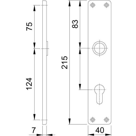 Hoppe Langschildpaar 202SP F4/bronzef.F4 PZ 72mm Hoppe