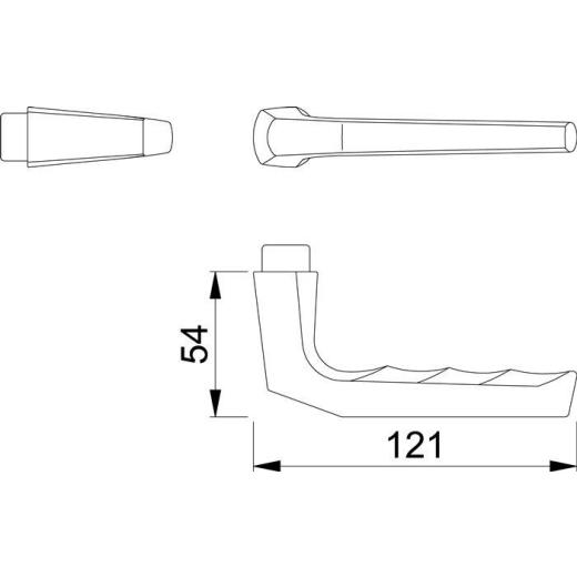 Hoppe Türdrückerpaar Frankfurt 117L Alu.F1 o.Rosetten VK 8mm Hoppe