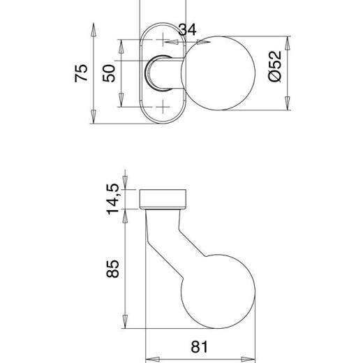 edi - Profiltürknopf 2033/4010 Material Alu.F1