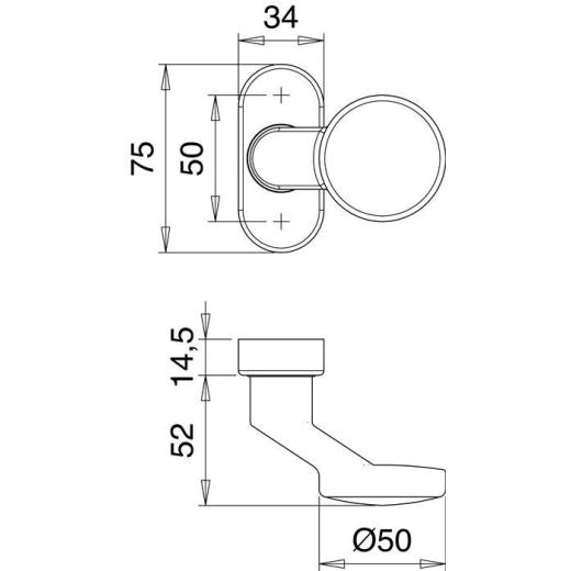 edi - Profiltürknopf 2033/1610 Material VA EST 4-KT.8 mm fest/drehbar
