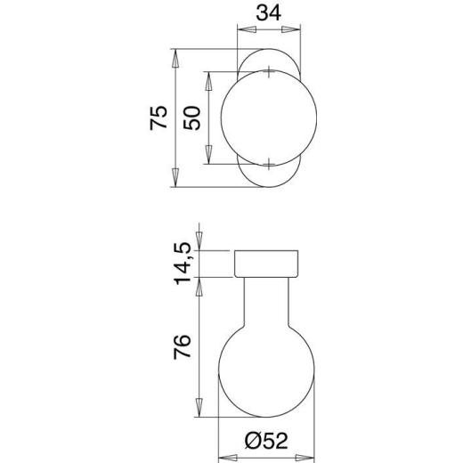 edi - Profiltürknopf 2033/5020 Material VA EST 4-KT.M12 mm fest