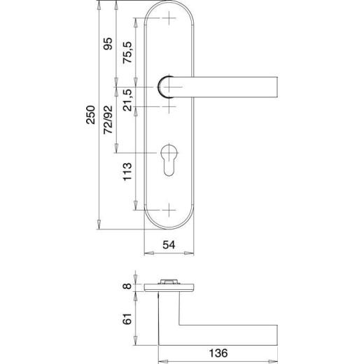edi - Schutzgarnitur Logo 8743/7203 VA EST 72 mm 35-45 mm