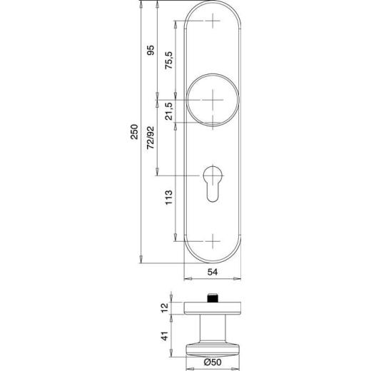 edi - Schutzgarnitur Logo 8743/0792 Alu.F1 92 mm 65-75 mm