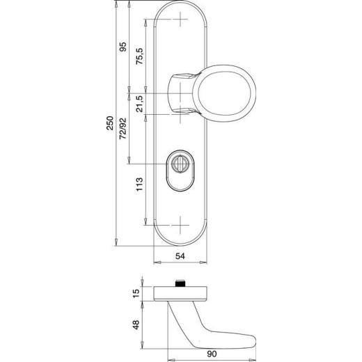 edi - Schutzgarnitur Logo 8745/0292 Alu.F1 92 mm 65-75 mm