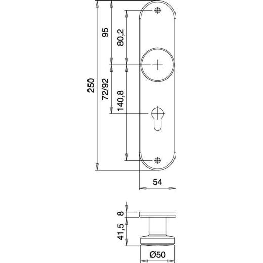 edi - Knopf-Renovierschild 306 H VA EST 92 mm PZ