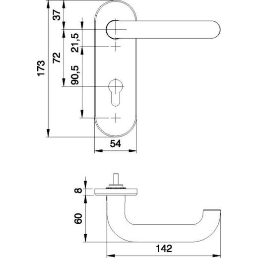 edi - FS-Garnitur Targa/K FS 103/103 Alu.F1 D/D TS 40-65 mm PZ rund  DIN L/R
