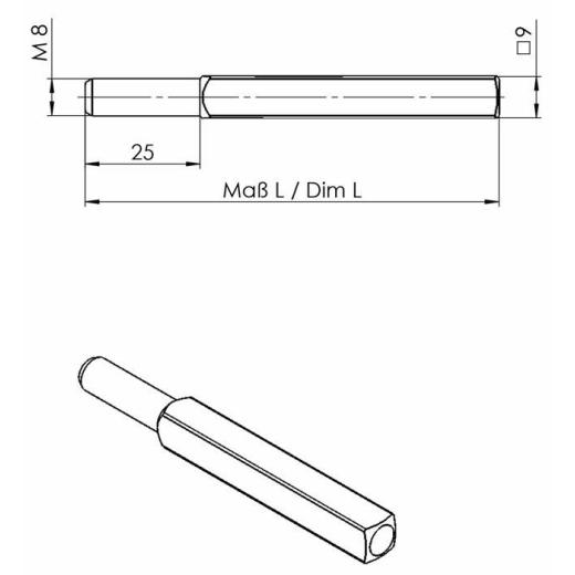 OGRO FS-Wechselstift  115 FS 4-KT.9x105 mm Vollstift